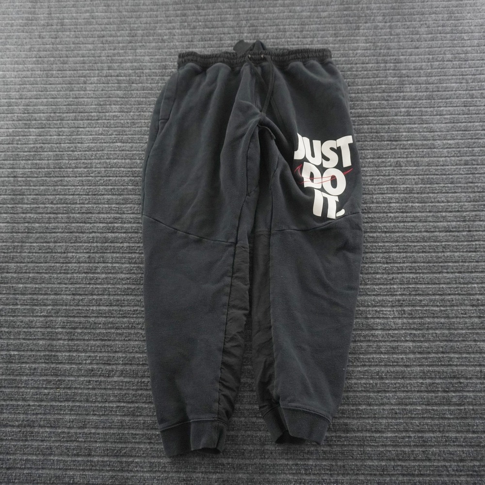 Nike Just Do It Jogger Pants Mens XL Black Fleece Graphic Sweats